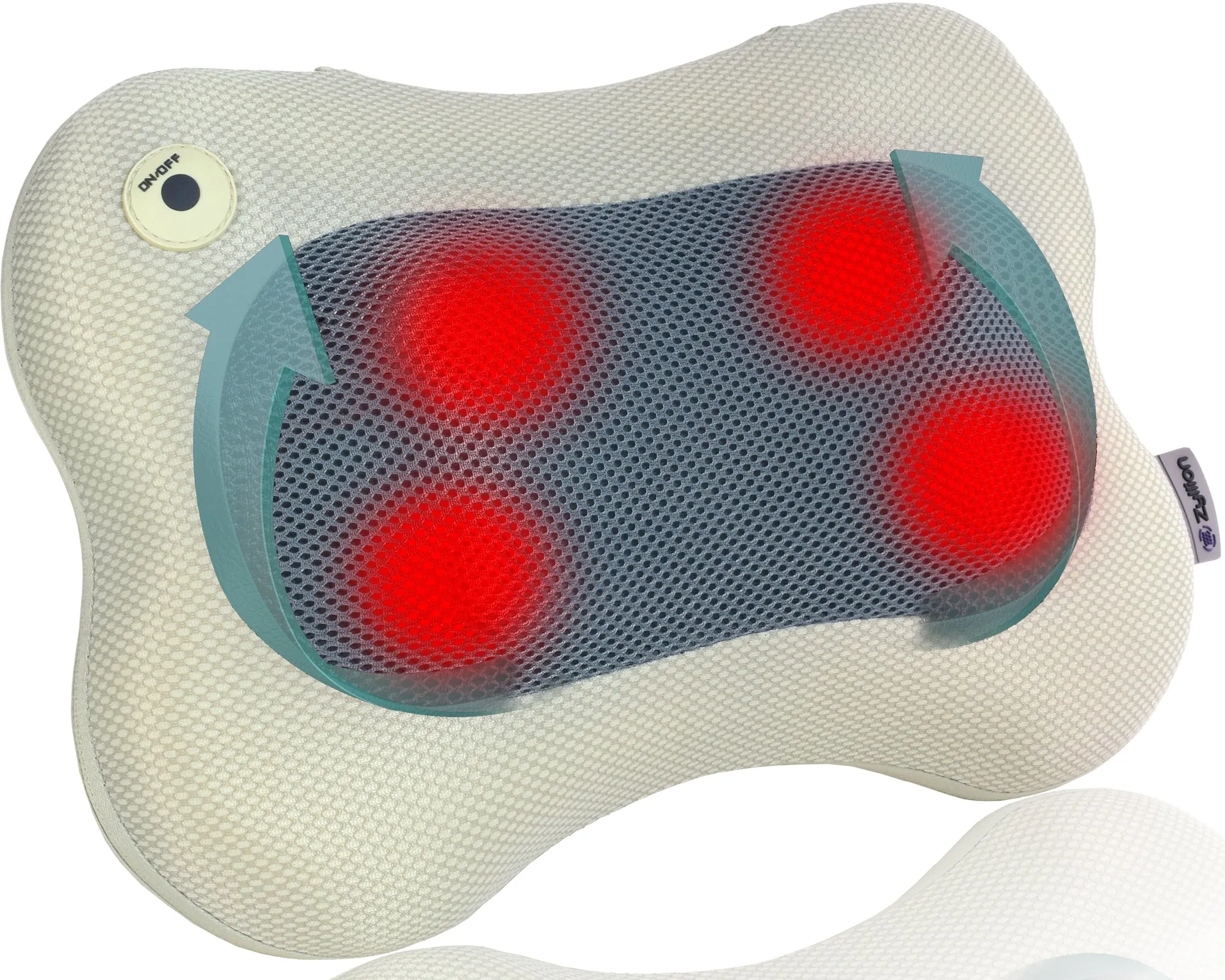 Zyllion Shiatsu Back and Neck Massager Pillow with Heat and Wired Connection (ZMA-13)