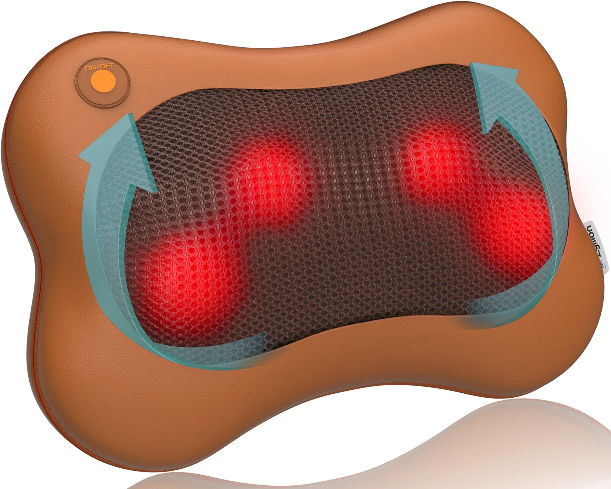 Zyllion Shiatsu Back and Neck Massager Pillow with Heat and Wired Connection (ZMA-13)