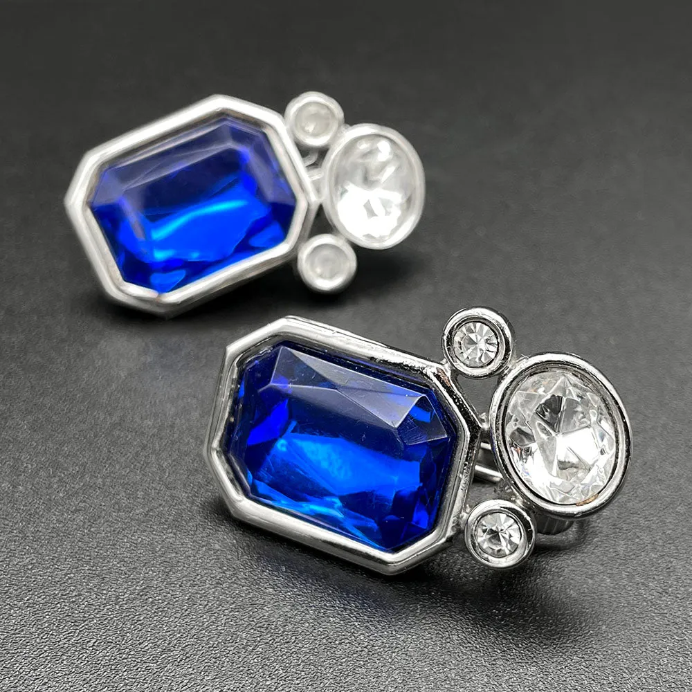 【カナダ輸入】ヴィンテージ PARK LANE ロイヤルブルー ビジュー イヤリング/Vintage PARK LANE Royal Blue Bijou Clip On Earrings